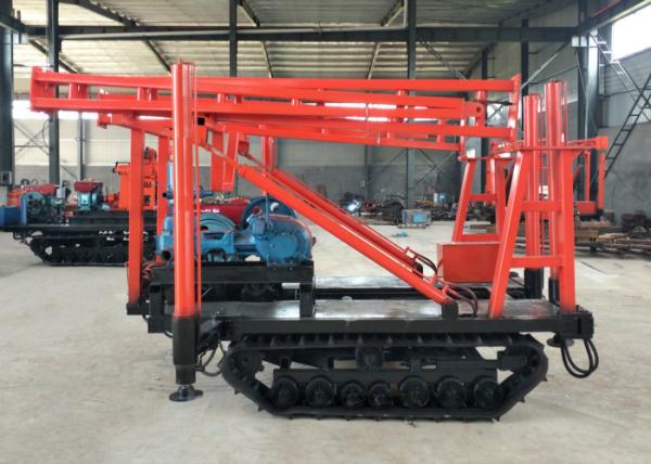 Equipamento de broca montado sobre trilhos vermelho, máquina XY-1A da broca da esteira rolante para o poço de água