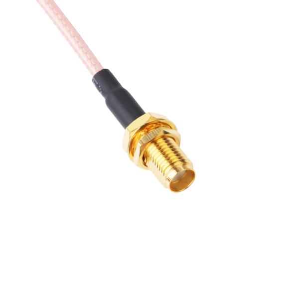 Sma Female Gold Plated To Mcx Plug Right Angle Gold Plated Cable Assy With Heatshrink