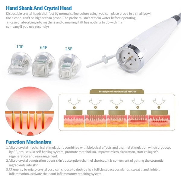 Машина RF удаления Марк частичная, 2 в 1 приборе RF Microneedling с холодным молотком