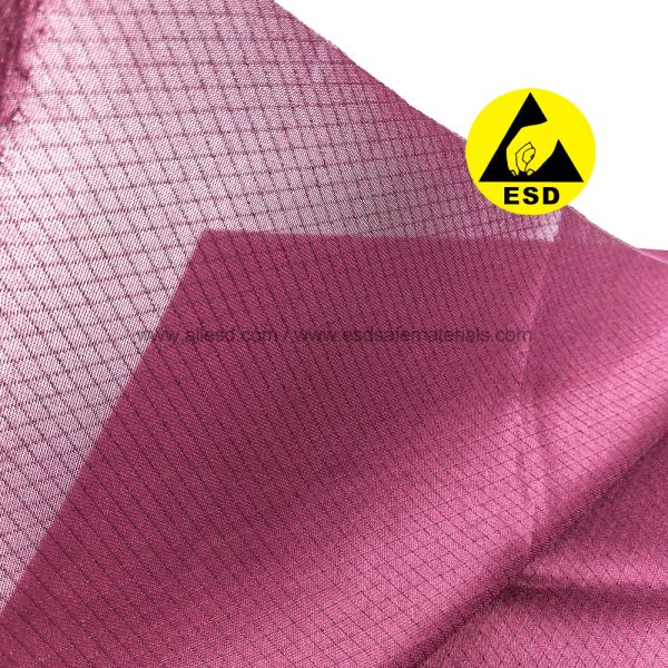 Red Diamond Pattern ESD Lab Coat Esd Smock For Cleanroom