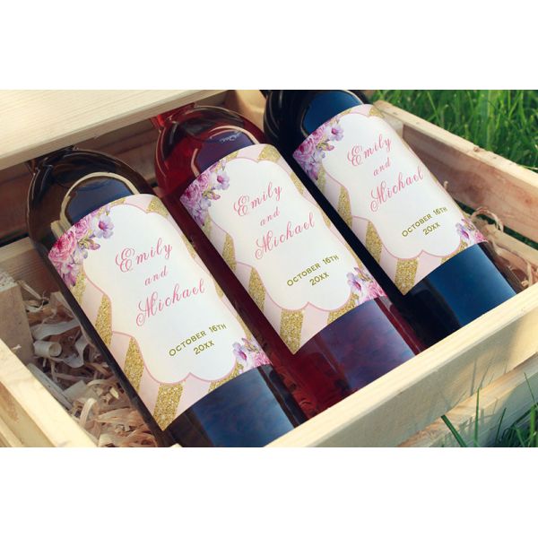 Private Embossing Wine Stickers Personalized Waterproof Glass Bottle Label Roll