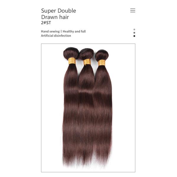 PenguBoom 16inch Color 2 Hair Bundles Dark Brown Human Hair Weave