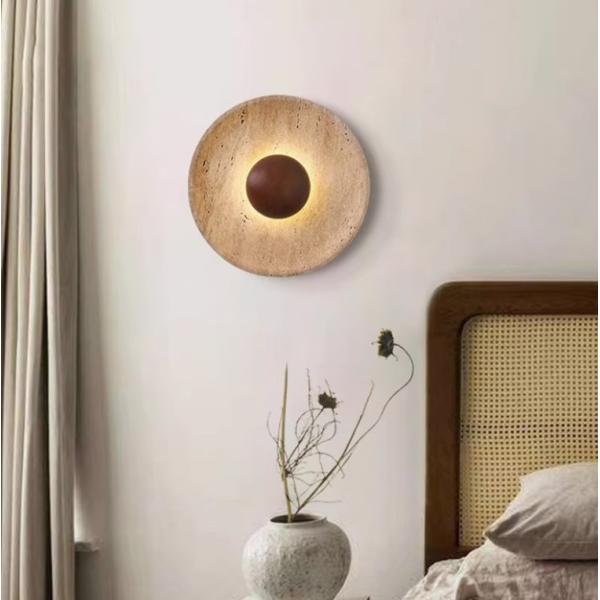 Yellow travertine good quality  bedroom for home decorator interior stone wall lamp