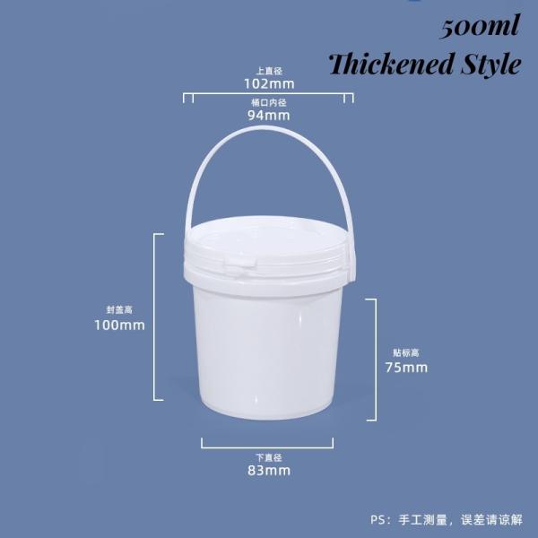 Multi Color Portable Plastic Bucket Food Grade PP Square Bucket 100ml-6000ml