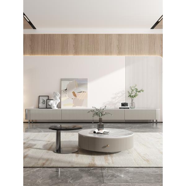 Support de marbre italien 120cm en bois solide TV de Cabrini de salon