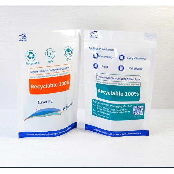 Custom 100% Recyclable Packaging Bags With Beautiful Eye-catching Graphic Printing Flexible Packaging Stand-up Pouches