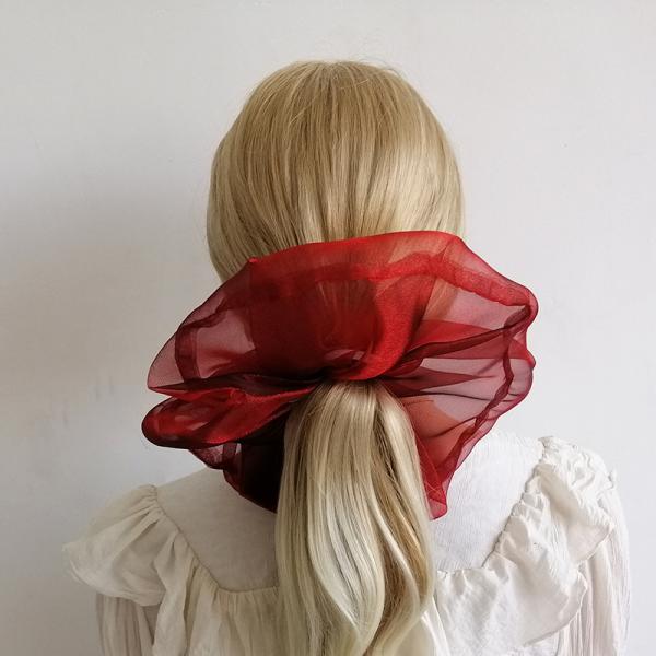 Floral Red Green Purple White Lace Scrunchie Hair Ties Women Girls