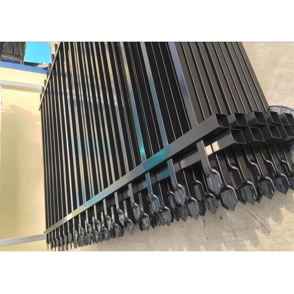 Flat top galvanized steel tubular metal fence panel