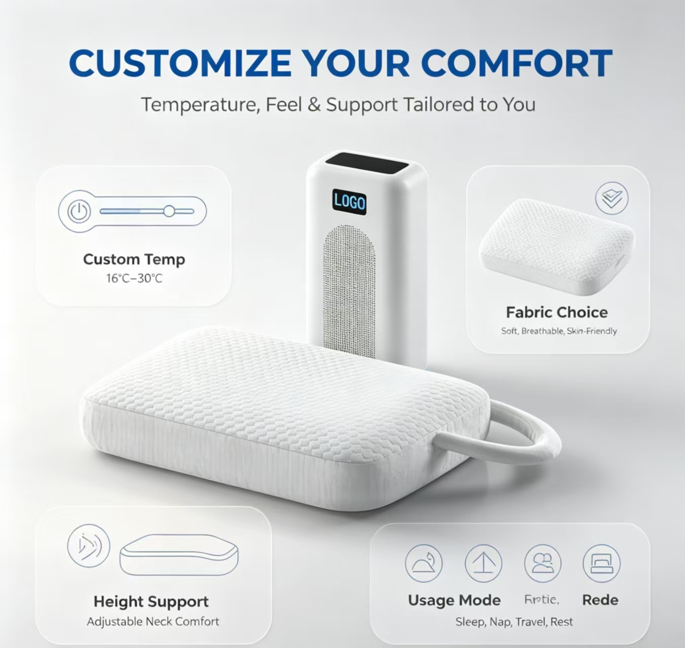 Electric Heating Pillow Suitable for Year Round Providing Both Cooling and Heating Functions to Fit Seasonal Comfort Needs