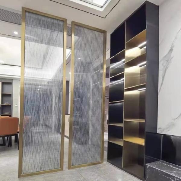 Home Interior Standing Metal Room Divider Round Metal Glass Room Divider