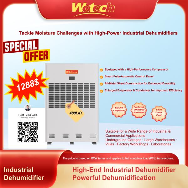 Limited Special Offer for 480L/Day Industrial Dehumidifier Fast Water Removal For Warehouse Underground Garage