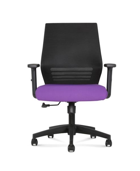 Mid Back Steel Frame Mesh Office Swivel Chair Nylon Purple Backrest Ergo