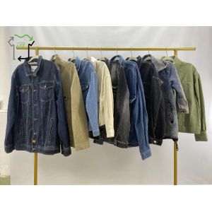 Mixed Size Second Hand Denim Jacket Shirt Slim Fit Fashionable Outerwear Used Clothes