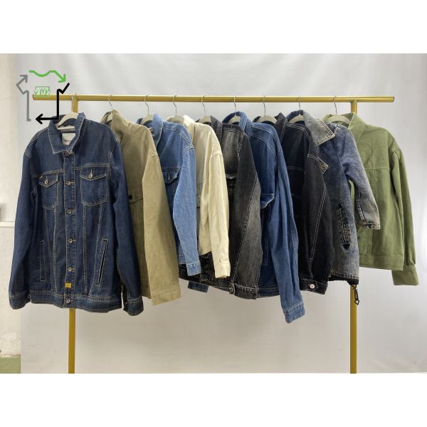 Mixed Size Second Hand Denim Jacket Shirt Slim Fit Fashionable Outerwear Used Clothes