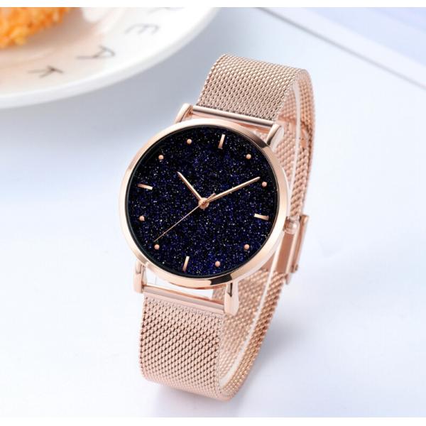 Sky Star Dial Modern Ladies Watches , Women'S Quartz Stainless Steel Casual Watch