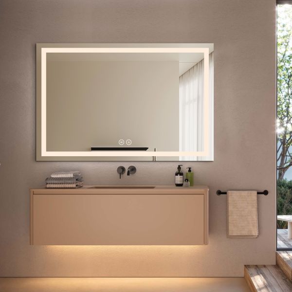 Anti Fog Frameless Rectangular Mirror Wall Mounted 24*31inch 28*35inch 30*39inch 30*47inch 31*51inch
