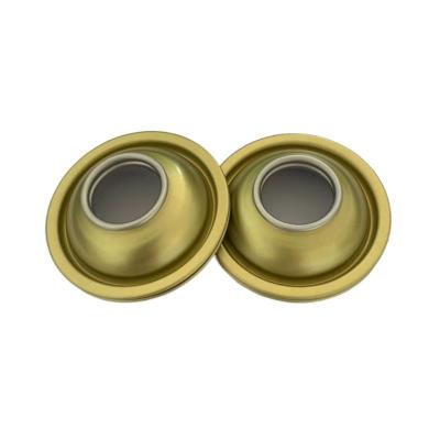 High Pressure Aerosol Can Top Cone , Gold Color Tinplate Aerosol Metal Lids 60mm