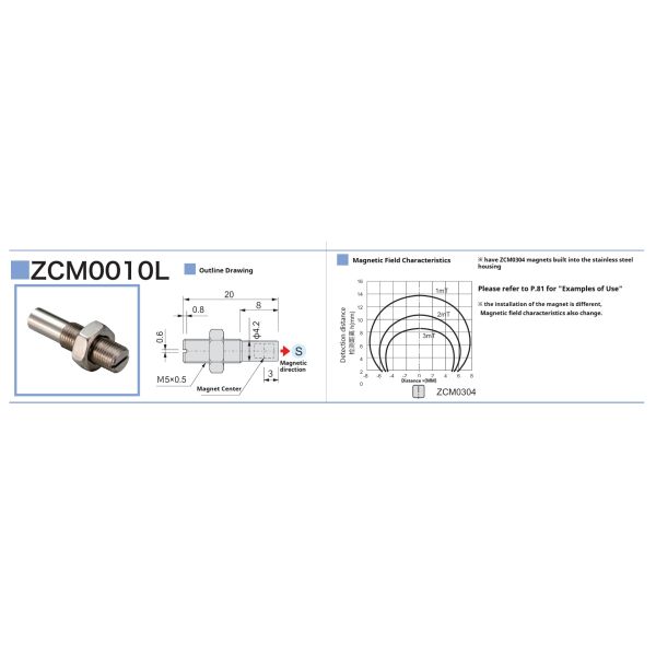 Durable Stainless Steel Metal Magnetic Proximity Sensor Accessories Magnet ZCM0010L
