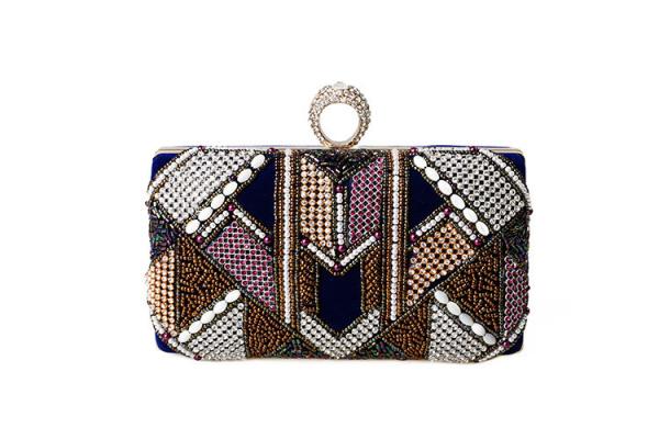 European and American fashion suede beaded evening bag clutch bag clutch bride