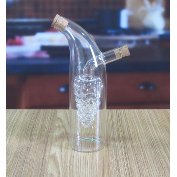 Банка формы виноградины двойного слоя стеклянная с крышкой для масла