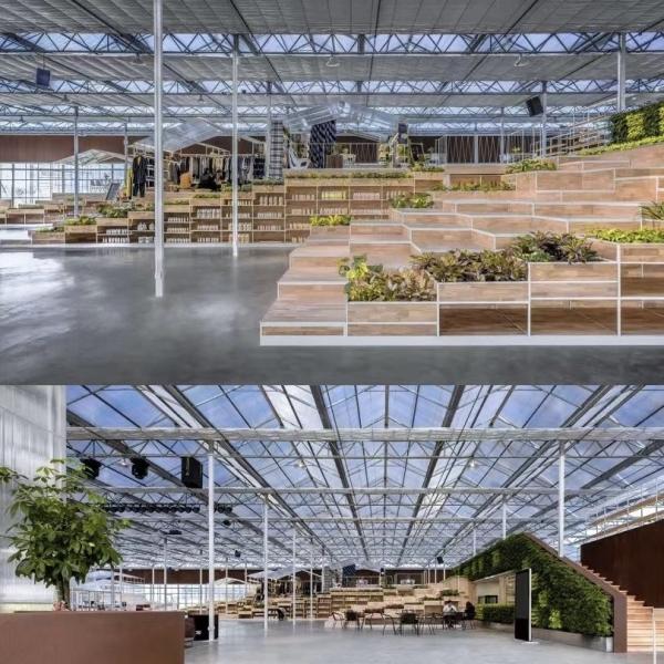 Invernadero de vidrio hidropónico para el cultivo de flores 30 días de devolución reembolsa un techo tipo