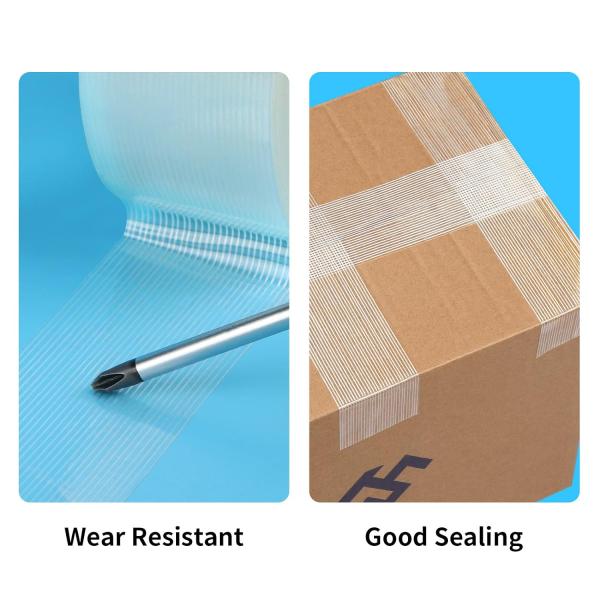 48mm Transparent Fiberglass Filament Tape For Holding Bi Directional Tape 0.15mm
