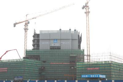 Hydraulic lifting Climbing Wall Protection Panels (PS50) with three floors