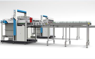 Full Tin Cans Loading Unloading Machines Glass Metal Horizontal Transfer Type