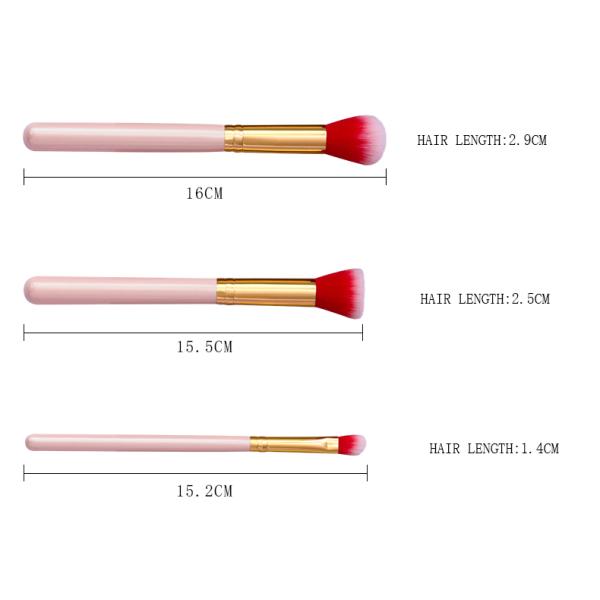 8 Pieces Travel Make Up Brush Set Pink With Rainbow Cosmetic Bag