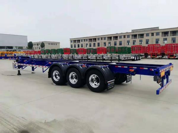 Heavy Duty Skeleton Flatbed Hauling Trailer With Mechanical Suspension And ABS Brake