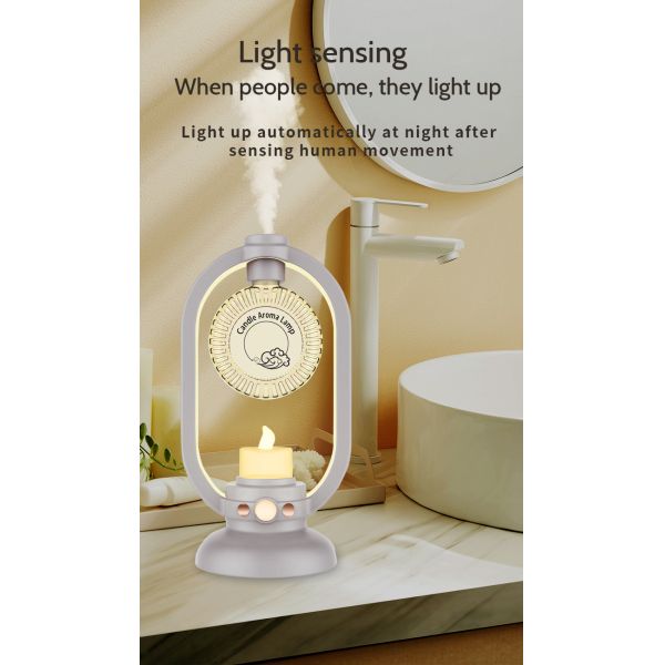 Household Ultrasonic Humidifier Essential Oil Diffuser Motion Sensor Candle Lamp Design
