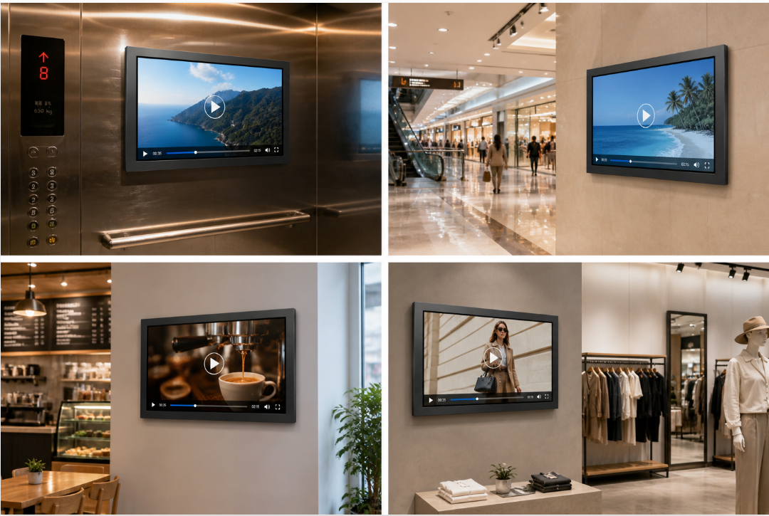 32 Inch Metal Wall-Mounted Touch Monitor for Commercial & Industrial Applications