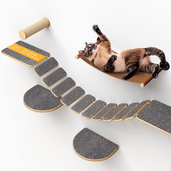 Diy ‎5 Pieces Cat Climbing Wall Shelves Allergen Free Modern Pet Furniture