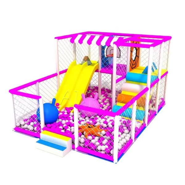 Purple Yellow Indoor Soft Play Playground Children Adventure Amusement Play Structure