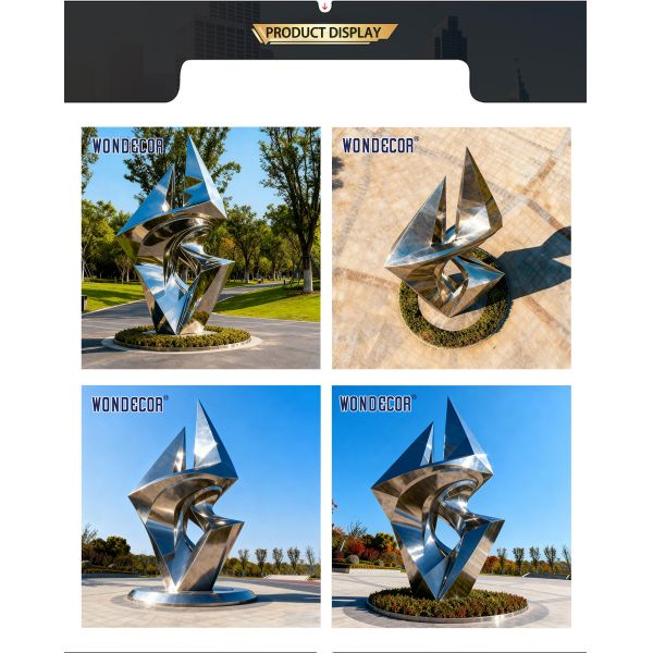 Large - Scale Modern - Style Outdoor Stainless Steel Metal Art Sculpture