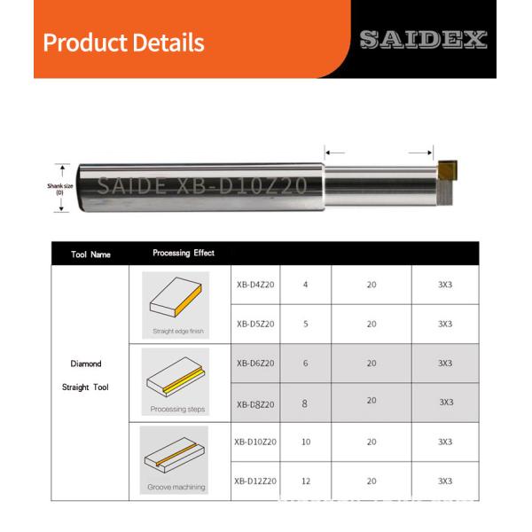 Прямогранный полирующий нож с акриловой канавкой, шаг бриллиант высокая точность