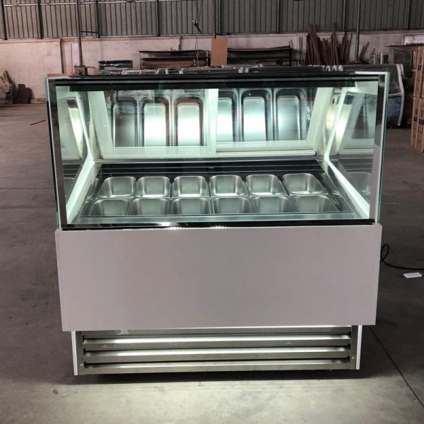 Single Door Popsicle Gelato Ice Cream Display Cabinet Upright Fan Cooling