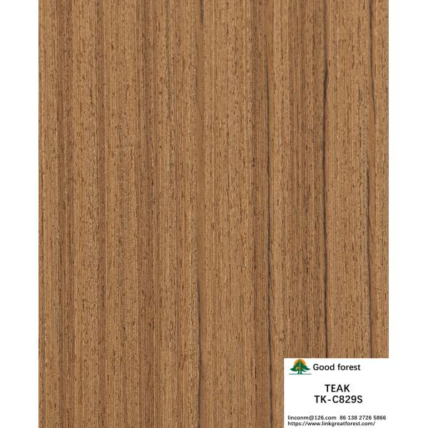 Recon Wood Veneer Of Teak Slice Cut Technics With Straight Grain For For Door Face Lengthened Size 2850mm TK-017S/236S/536S/829S/982S/5410S