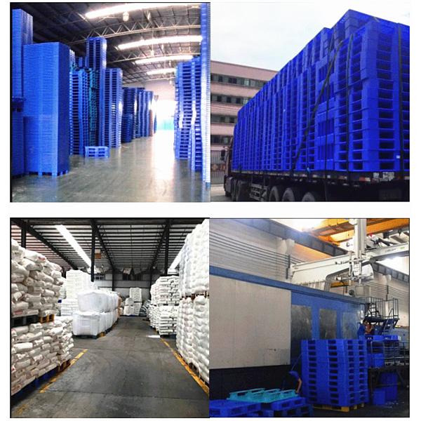 Grid Nine Feet Forklift Plastic Pallet Blue Color