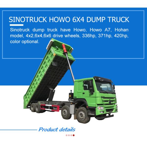 371HP Sinotruck 40 Ton 12 Tyres HOWO Dumper Truck with Rear View Camera and Blue Color