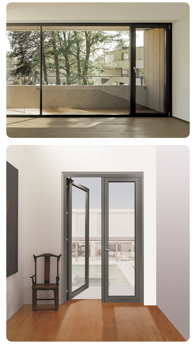 Customized Modern Design Aluminum Alloy Waterproof Mosquito-proof Casement Door for Home Kitchen Workshop School Use