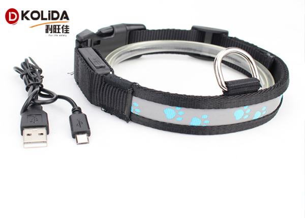 Luminious Nylon Flashing Waterproof Lighted Dog Collar LED Dog Accessories