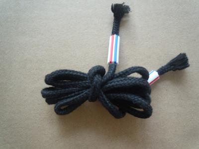 Black Elastic Waist Pulling Waxed Cotton Cord Pants With Plastic Tips
