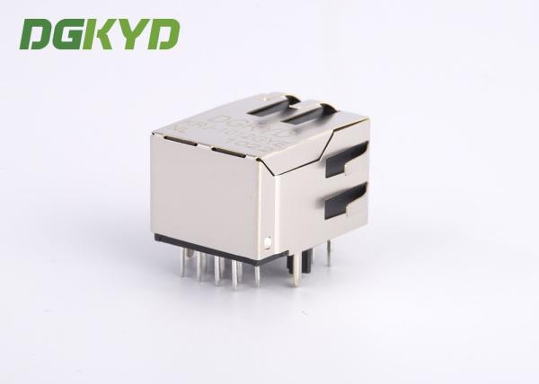 Rede RJ45 Jack With Filter modular do PWB, diodo emissor de luz Tab Down Side Entry HR911103A