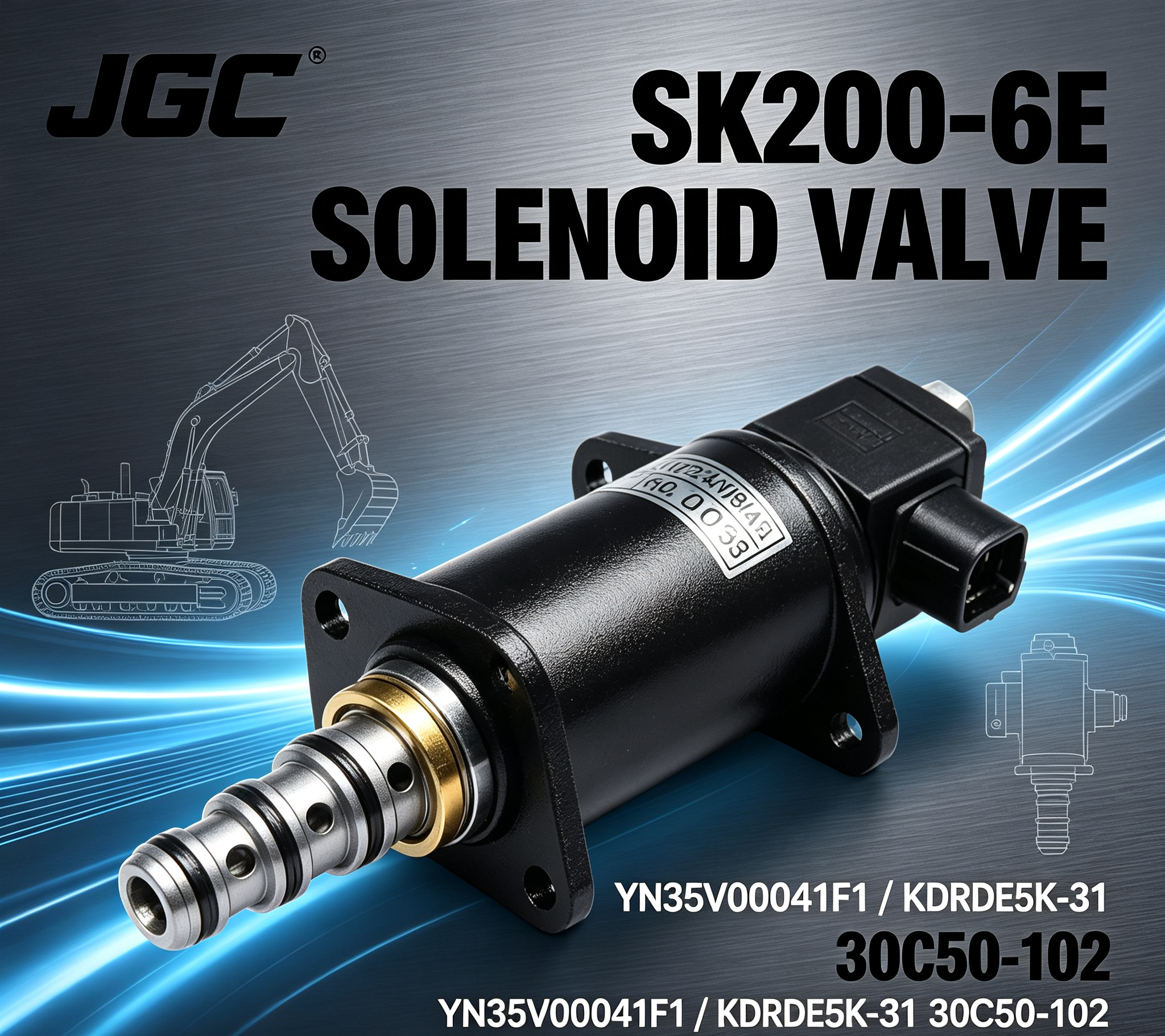 Excavator Solenoid Valve SK200-6E YN35V00041F1 KDRDE5K-31 30C50-102