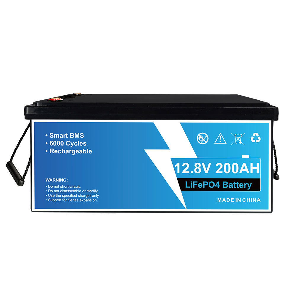 2.56kWh 12.8V 200Ah LiFePO4 Lithium Battery With Solar Wind Energy Storage