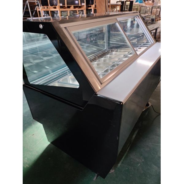 16 Pans Ice Cream Display Freezer Catering Equipment For Stores