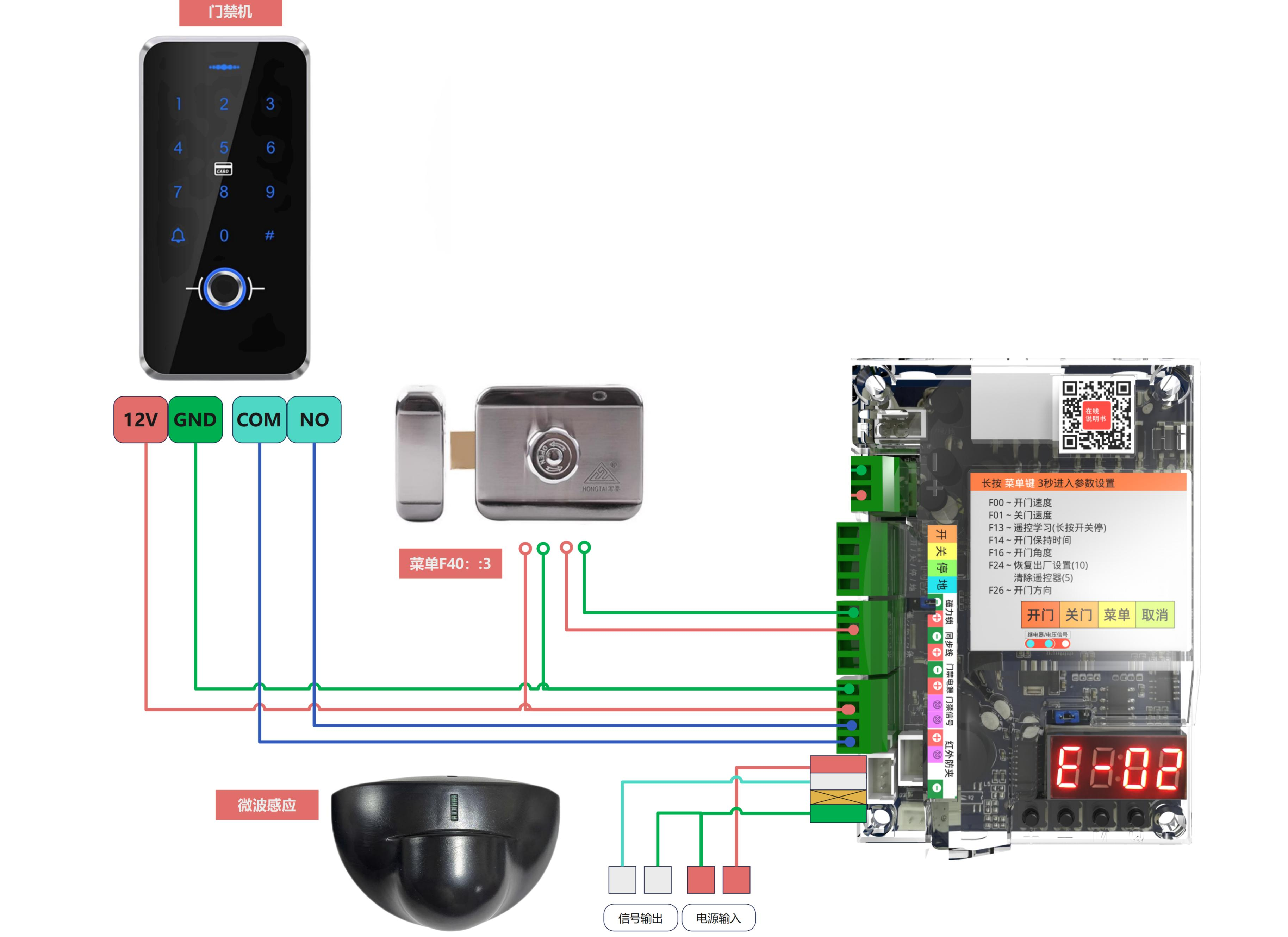 Electric Horizontal Door Opener With Disabled Switch Sensing Probe For Swing Door