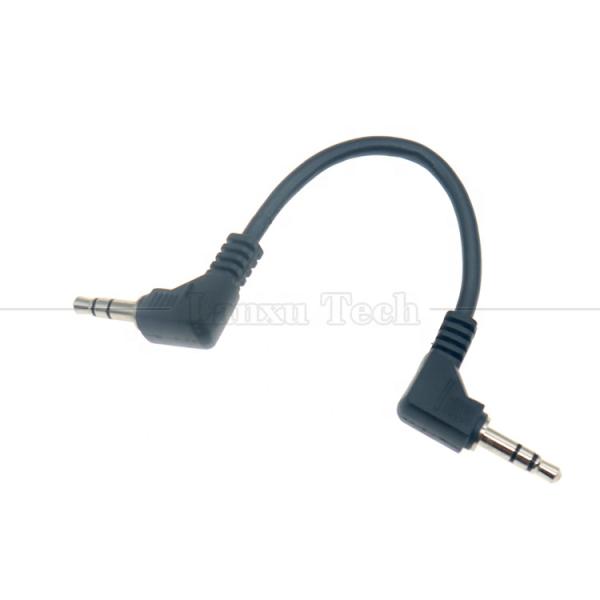 90 degrés angle droit mâle à mâle 3 pôles TRS 3,5 mm câble d'extension audio jack