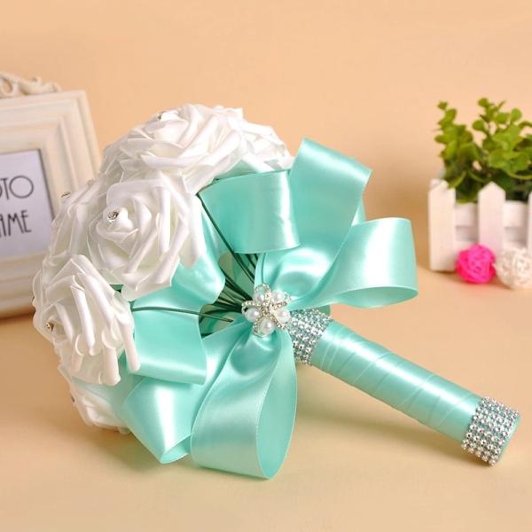 Wholesale Bride Hand Flowers bridal bouquet foam rose artificial flower bouquet for wedding